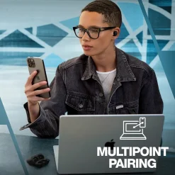 Skullcandy Mod True Wireless Earbuds with Microphone & Charging Case, Bluetooth, Light Gray (S2FYW-P751)