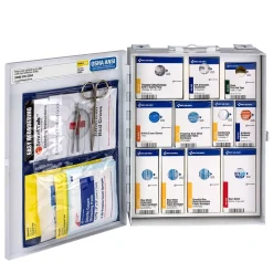 First Aid Kits<SmartCompliance Food Service Metal First Aid Cabinet without Medication,25 People, 137 Pieces (1350-FAE-0103)
