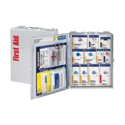 First Aid Kits<SmartCompliance Food Service Metal First Aid Cabinet without Medication,25 People, 137 Pieces (1350-FAE-0103)