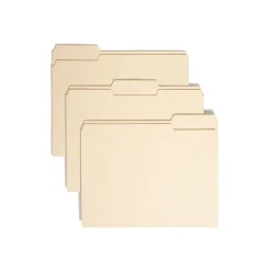 Smead 100% Recycled File Folders, 1/3-Cut Tab, Letter Size, Manila, 100/Box (10339)