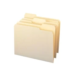 Smead 100% Recycled File Folders, 1/3-Cut Tab, Letter Size, Manila, 100/Box (10339)