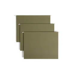 Smead 100% Recycled Hanging File Folders, 1/5-Cut Adjustable Tab, Letter Size, Standard Green, 25/Box (65001) Sale
