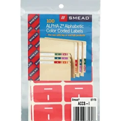 Smead AlphaZ ACCS Color-Coded Alphabetic Labels, I, Pink, 100/Pack (67179) Outlet
