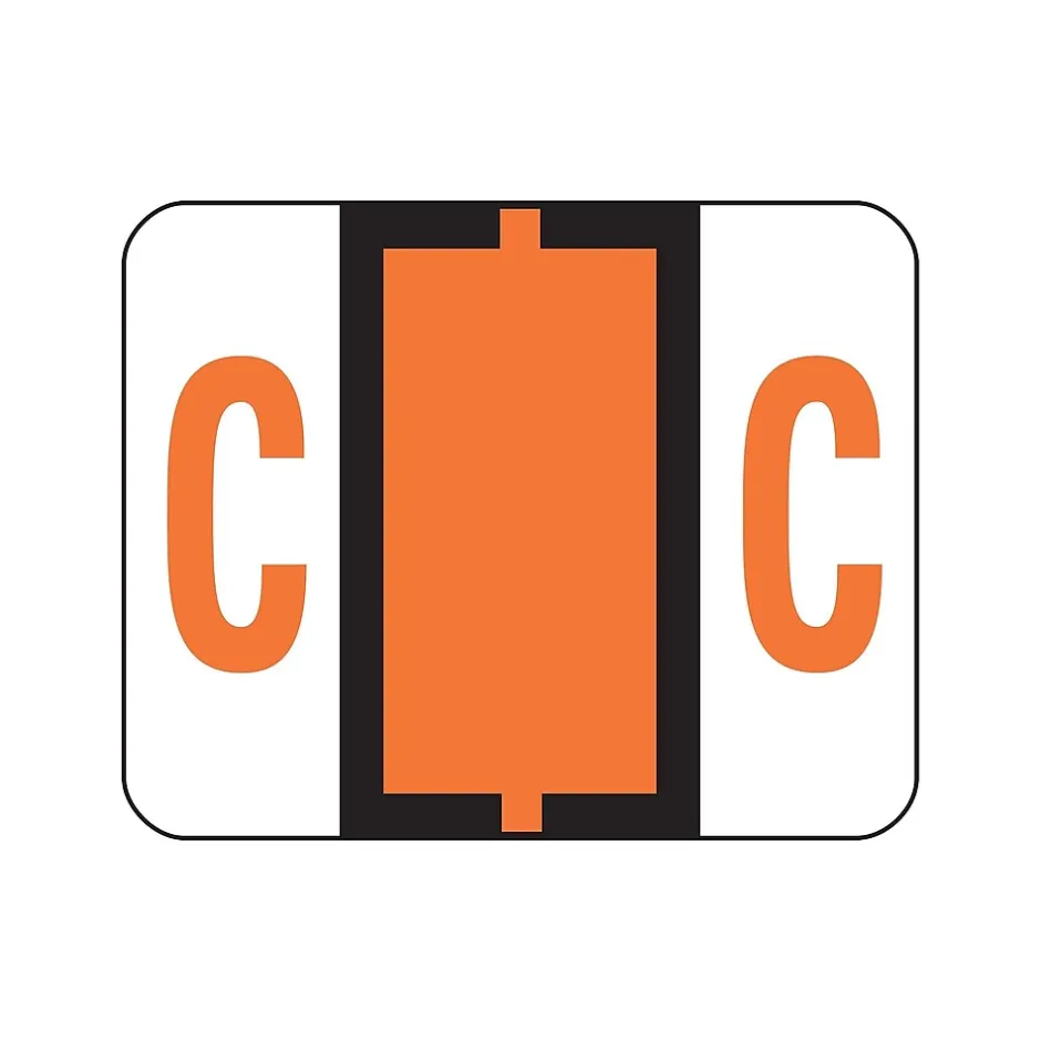 Smead BCCR Color Coded Alphabetic Labels, C, Dark Orange, 500/Roll (67073) Clearance