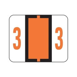 Smead BCCRN Color Coded Numeric Labels, 3, Dark Orange, 500/Roll (67373) New