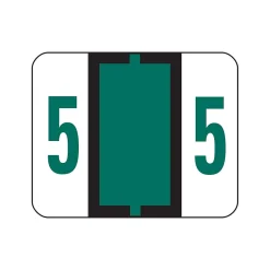 Smead BCCRN Color Coded Numeric Labels, 5, Dark Green, 500/Roll (67375) New