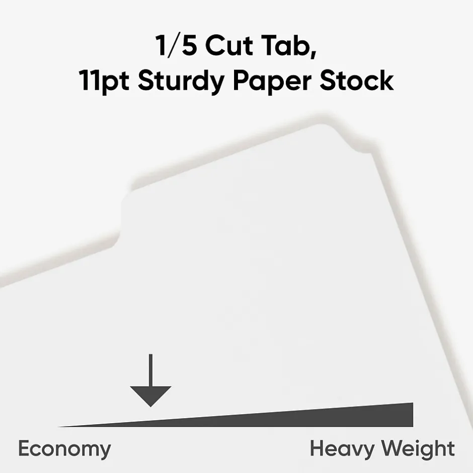 Smead Blank Dividers, 5-Tab, White, 20 Sets/Box (89415) Sale