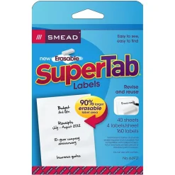 Smead 160ct Erasable Supertab File Folder Labels, 3 7/16" x 1 1/4" (SMD64917) Best