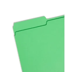 Smead CutLess® File Folder, 3 Tab, Legal Size, Green, 100/Bx (17143) Clearance