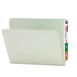 Smead ® End Tab Pressboard File Folder, Straight-Cut Tab, 1" Expansion, Letter Size, Gray/Green, 25/Box (26200) Online