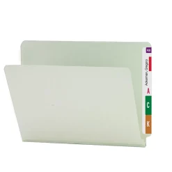 Smead ® End Tab Pressboard File Folder, Straight-Cut Tab, 1" Expansion, Letter Size, Gray/Green, 25/Box (26200) Outlet
