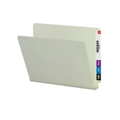 Smead End Tab Pressboard File Folder, Straight-Cut Tab, 2" Expansion, Letter Size, Gray/Green, 25/Box (26210) New
