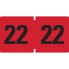 Smead ETYJ 2022 Color-Coded Year Label, 0.75”H x 1.5" W, Black on Red, 500 Labels/Roll (68322) Clearance