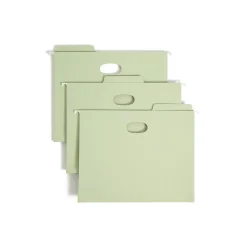 Smead FasTab Hanging File Folders, 1/3-Cut Tab, 3-1/2" Expansion, Letter Size, Moss, 9/Box (64222) Sale