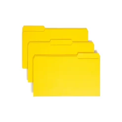 Smead File Folder, 3 Tab, Legal Size, , 100/Box (17943) Yellow Outlet