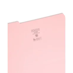 Smead File Folder, Reinforced 1/3-Cut Tab, Legal Size, , 100/Box (17634) Pink Sale