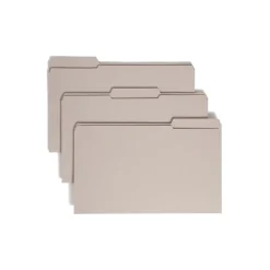 Smead File Folder, Reinforced 1/3-Cut Tab, Legal Size, , 100/Box (17334) Gray Hot