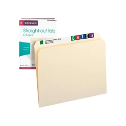 Smead File Folders, Straight-Cut Tab, Letter Size, Manila, 100/Box (10300) Clearance