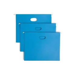Smead Hanging File Folders, 1/5-Cut Adjustable Tab, Letter Size, 2" Expansion, Sky Blue, 25/Box (64250) Clearance