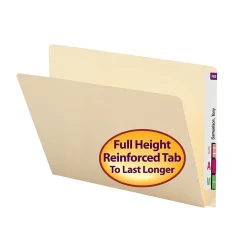Smead Heavy Duty End Tab File Folder, Straight-Cut Extended Tab, Letter Size, Manila, 100/Box (24250) Online