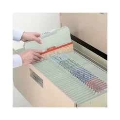 Smead Heavy Duty Pressboard File Folder, 1/3-Cut Tab, 2" Expansion, Legal Size, Gray/Green, 25/Box (18234) Outlet