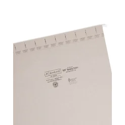 Smead Heavy Duty TUFF Hanging File Folders with Easy Slide Tab, 1/3 Cut, Letter Size, , 18/Box (64092) Steel Gray Hot