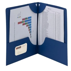 Smead Lockit 2-Pocket Presentation Folders, Dark Blue, 25/Box (87982) Best