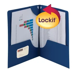 Smead Lockit 2-Pocket Presentation Folders, Dark Blue, 25/Box (87982) Best