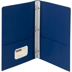 Smead 2-Pocket Portfolio Folder with Fasteners, Dark Blue, 25/Box (88054) Hot