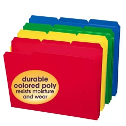 Smead Poly File Folder, 1/3-Cut- Tab Letter Size, Assorted Colors, 24/Box (10500) Best