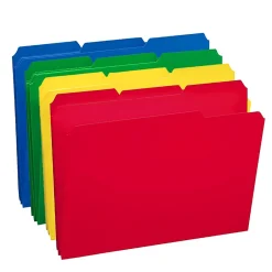 Smead Poly File Folder, 1/3-Cut- Tab Letter Size, Assorted Colors, 24/Box (10500) Best