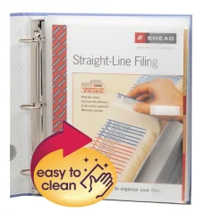 Smead Poly 3-Ring Envelope, 1-1/4" Expansion, Letter, 8-1/2" x 11", Clear, 3 per Pack (89500) Clearance