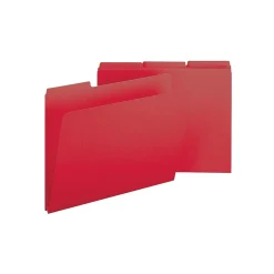 Smead Pressboard File Folders, 1/3-Cut Tab, 1" Expansion, Letter Size, Bright Red, 25/Box (21538) Hot