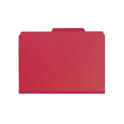 Smead Pressboard File Folders, 1/3-Cut Tab, 1" Expansion, Letter Size, Bright Red, 25/Box (21538) Hot