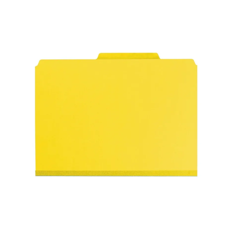 Smead Pressboard File Folders, 1/3-Cut Tab, 1" Expansion, Letter Size, Yellow, 25/Box (21562) Best