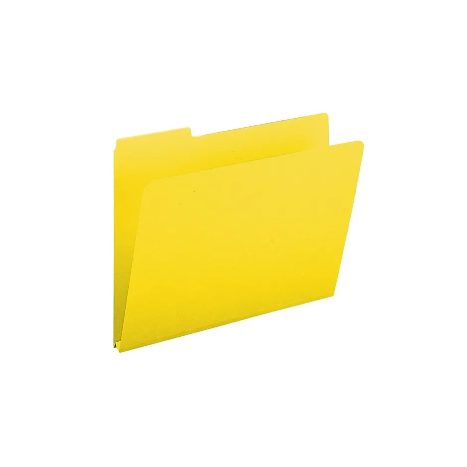 Smead Pressboard File Folders, 1/3-Cut Tab, 1" Expansion, Letter Size, Yellow, 25/Box (21562) Best