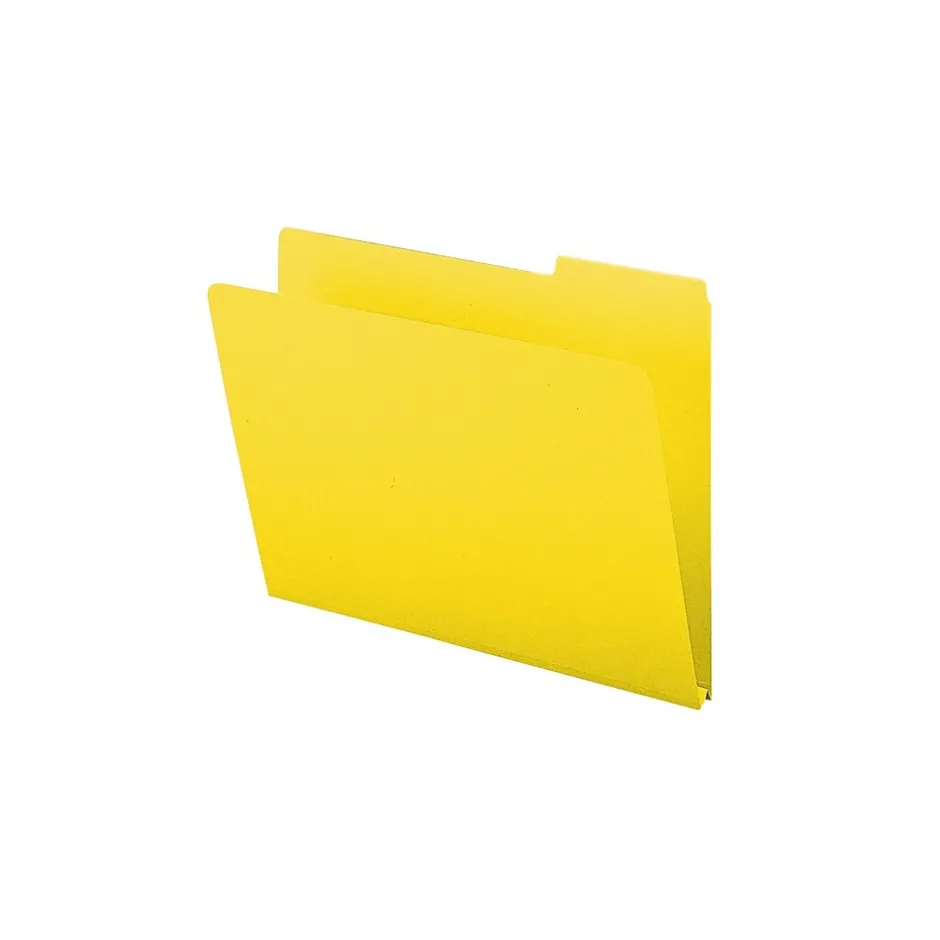 Smead Pressboard File Folders, 1/3-Cut Tab, 1" Expansion, Letter Size, Yellow, 25/Box (21562) Best