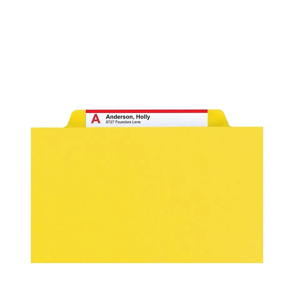 Smead Pressboard File Folders, 1/3-Cut Tab, 1" Expansion, Letter Size, Yellow, 25/Box (21562) Best