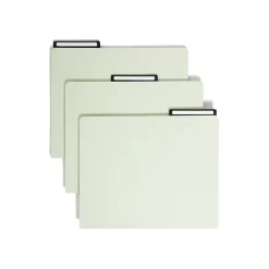 Smead Pressboard File Folder, 1/3-Cut Tab Flat Metal, 1" Expansion, Letter Size, Gray/Green, 25 per Box (13430) Hot