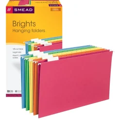 Smead Recycled Hanging File Folder, 5-Tab Tab, Legal Size, Assorted Colors, 25/BX (64159) Outlet