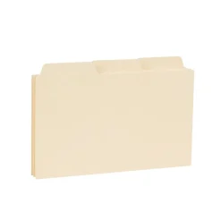 Best ® Recycled Self-Tab Card Guides, Blank, 3" x 5",Manila, 100/Box (55030) Index Cards