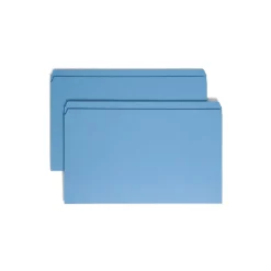 Smead Reinforced File Folder, Straight Cut, Legal Size, Blue, 100/Box (17010) Sale
