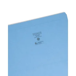 Smead Reinforced File Folder, Straight Cut, Legal Size, Blue, 100/Box (17010) Sale