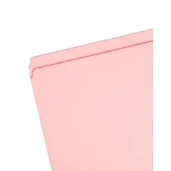 Smead Reinforced File Folder, Straight Cut, Letter Size, Pink, 100/Box (12610) Hot