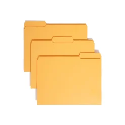 Smead Reinforced File Folder, 3 Tab, Letter Size, , 100/Box (12234) Goldenrod Best