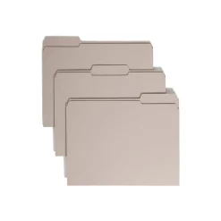 Smead Reinforced File Folder, 3 Tab, Letter Size, Gray, 100/Box (12334) Hot