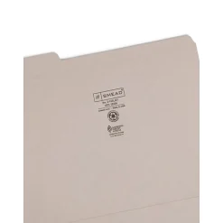 Smead Reinforced File Folder, 3 Tab, Letter Size, Gray, 100/Box (12334) Hot