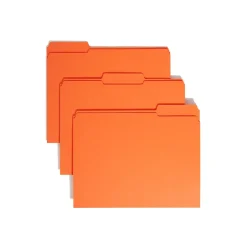 Smead Reinforced File Folder, 3 Tab, Letter Size, Orange, 100/Bx (12534) Discount