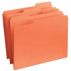Smead Reinforced File Folder, 3 Tab, Letter Size, Orange, 100/Bx (12534) Discount