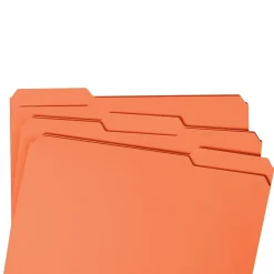 Smead Reinforced File Folder, 3 Tab, Letter Size, Orange, 100/Bx (12534) Discount